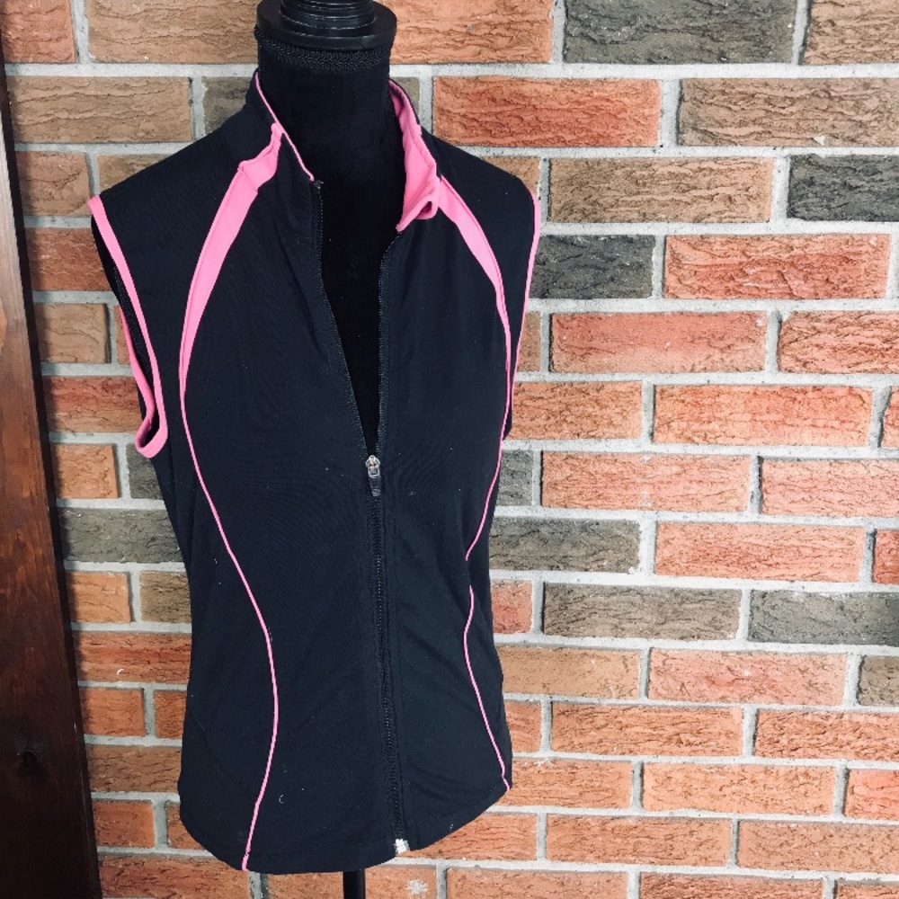 RARE LULULEMON Sleeveless Black & Pink Zip Vest